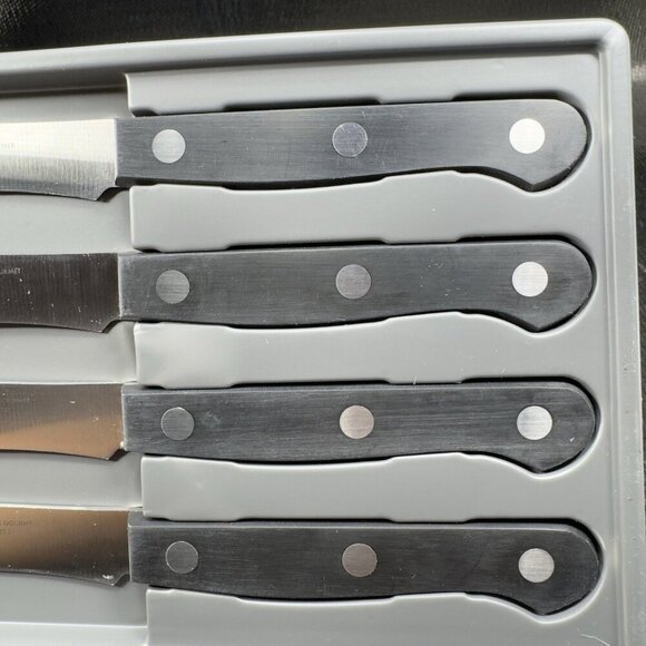 Zwilling Gourmet Steak Knives Set 4 New In Box Brushed Handle Twin Gourmet Set - Picture 4 of 12